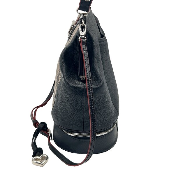 City Block Collection Brighton Black Leather Python Frame Purse Shoulder Strap - Picture 4 of 16